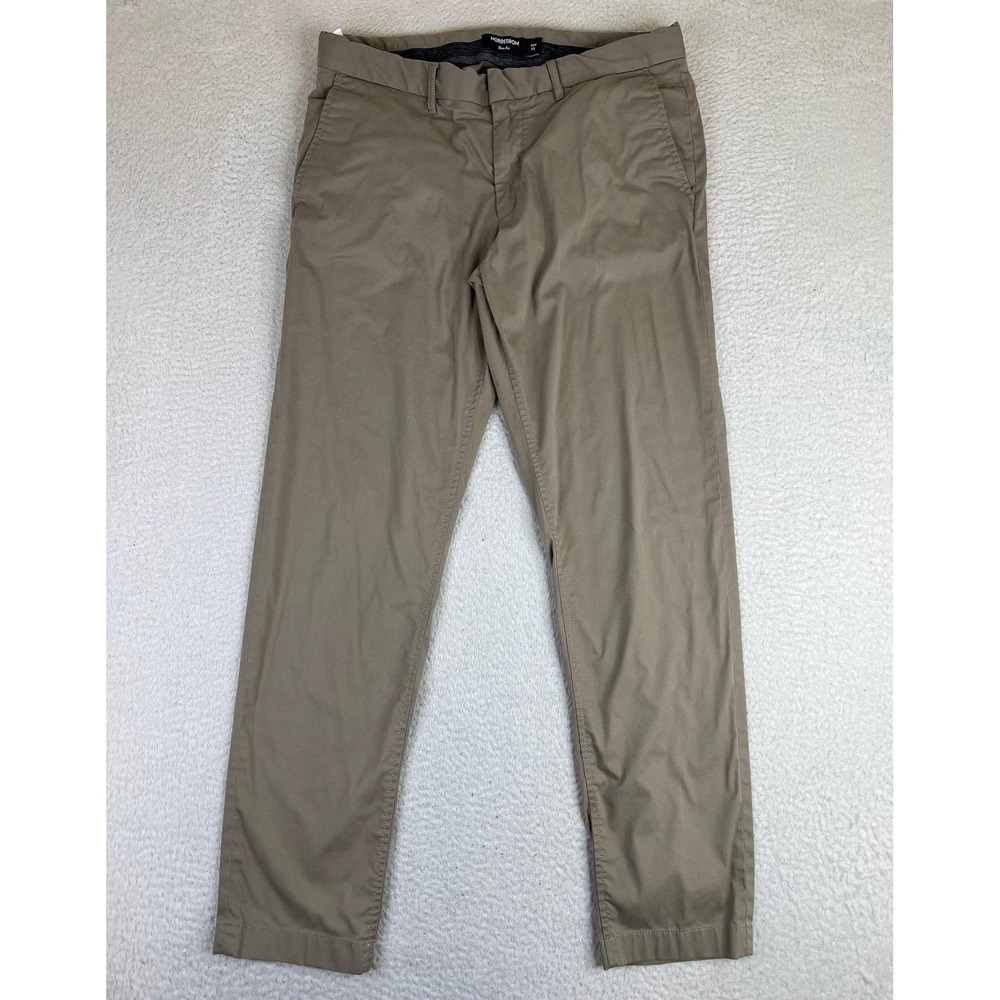 Nordstrom Mens 34x32 Beige Slim Fit Coolmax Stretch Chino Pants N0449265MN
